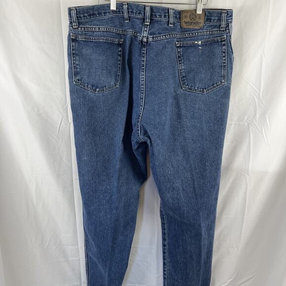 Wrangler Blue Jeans Men Size 44x32 Made In USA 100% Cotton Cowboy Rodeo Western - Picture 1 of 9